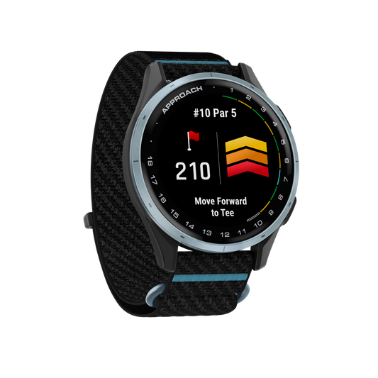 Approach J1 - Cloud Blue Aluminum Bezel with Black/Azure ComfortFit Fabric Band