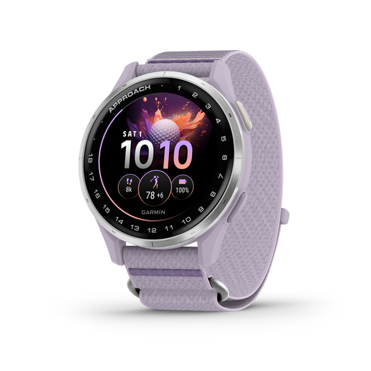 Approach J1 - Silver Aluminum Bezel with Lilac ComfortFit Fabric Band