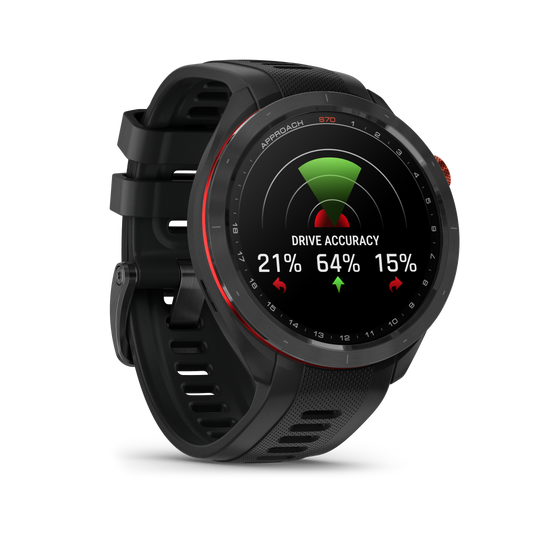 Approach® S70 - 47mm, Black/Red Ceramic Bezel with Black Silicone Band