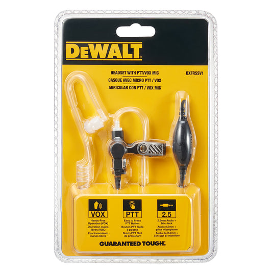 Dewalt Headset with PTT / VOX Microphone