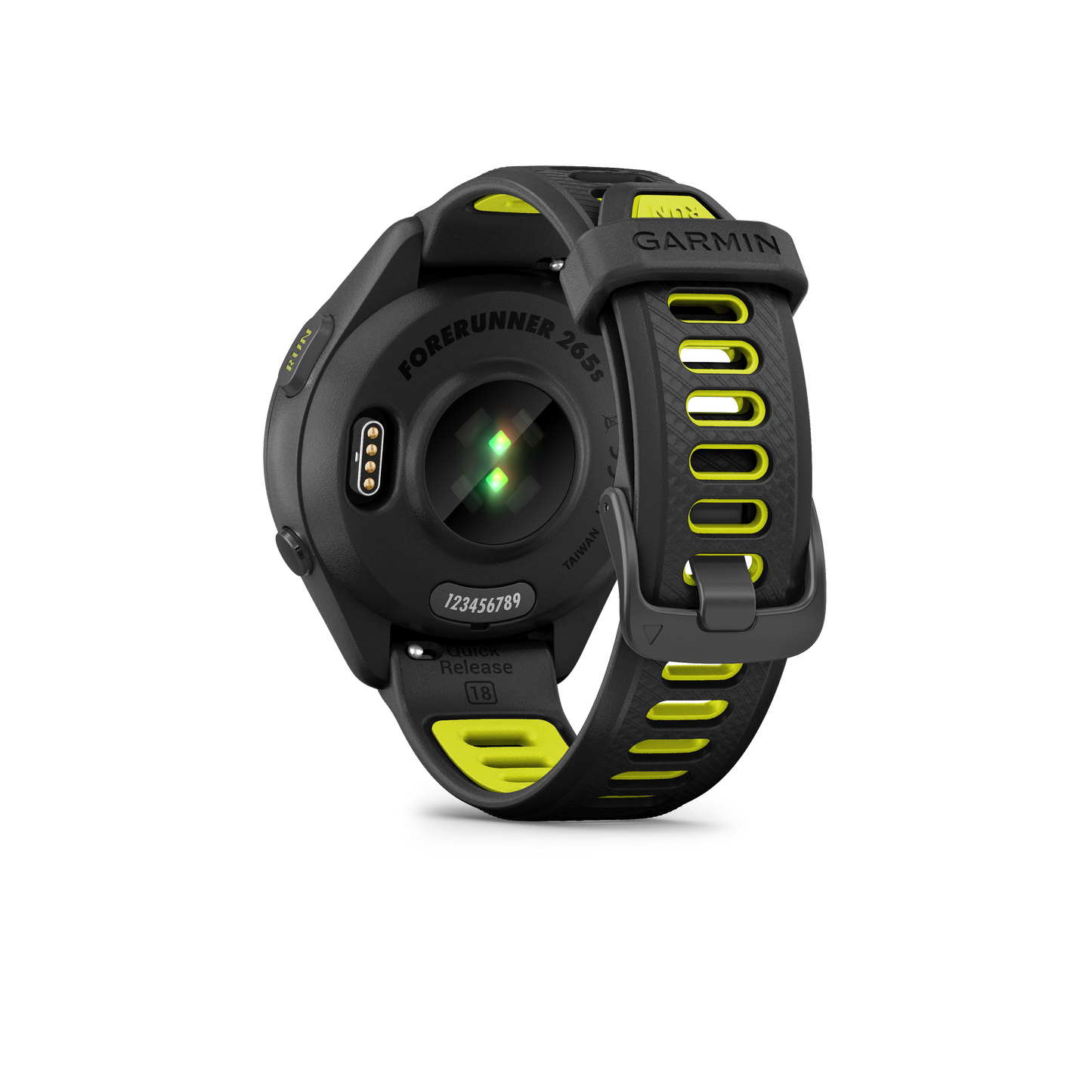 Forerunner® 265S, Black Bezel and Case with Black/Amp Yellow Silicone Band