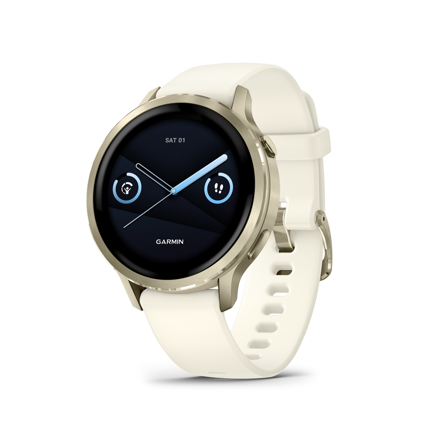 Venu® 4 – 41 mm, Lunar Gold with Bone Silicone Band