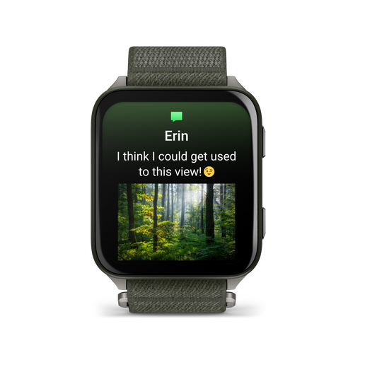 Venu® X1, Moss with Titanium Caseback and Moss ComfortFit Nylon Band