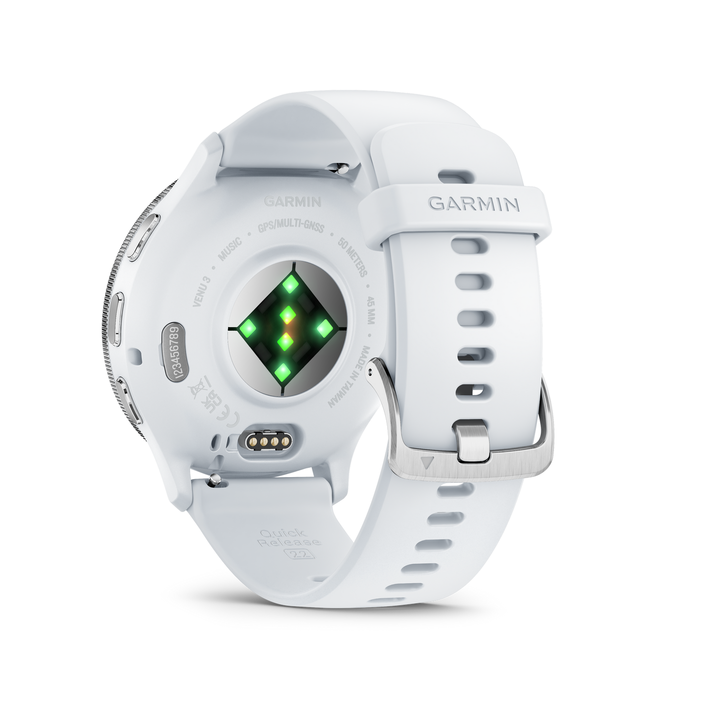 Venu 3 - 45mm - Silver Stainless Steel Bezel with Whitestone Case and Silicone Band