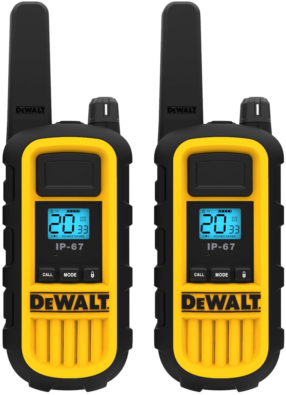 Dewalt Heavy Duty DXFRS800 GMRS Walkie Talkie with Surveillance Headse - 2 Pack