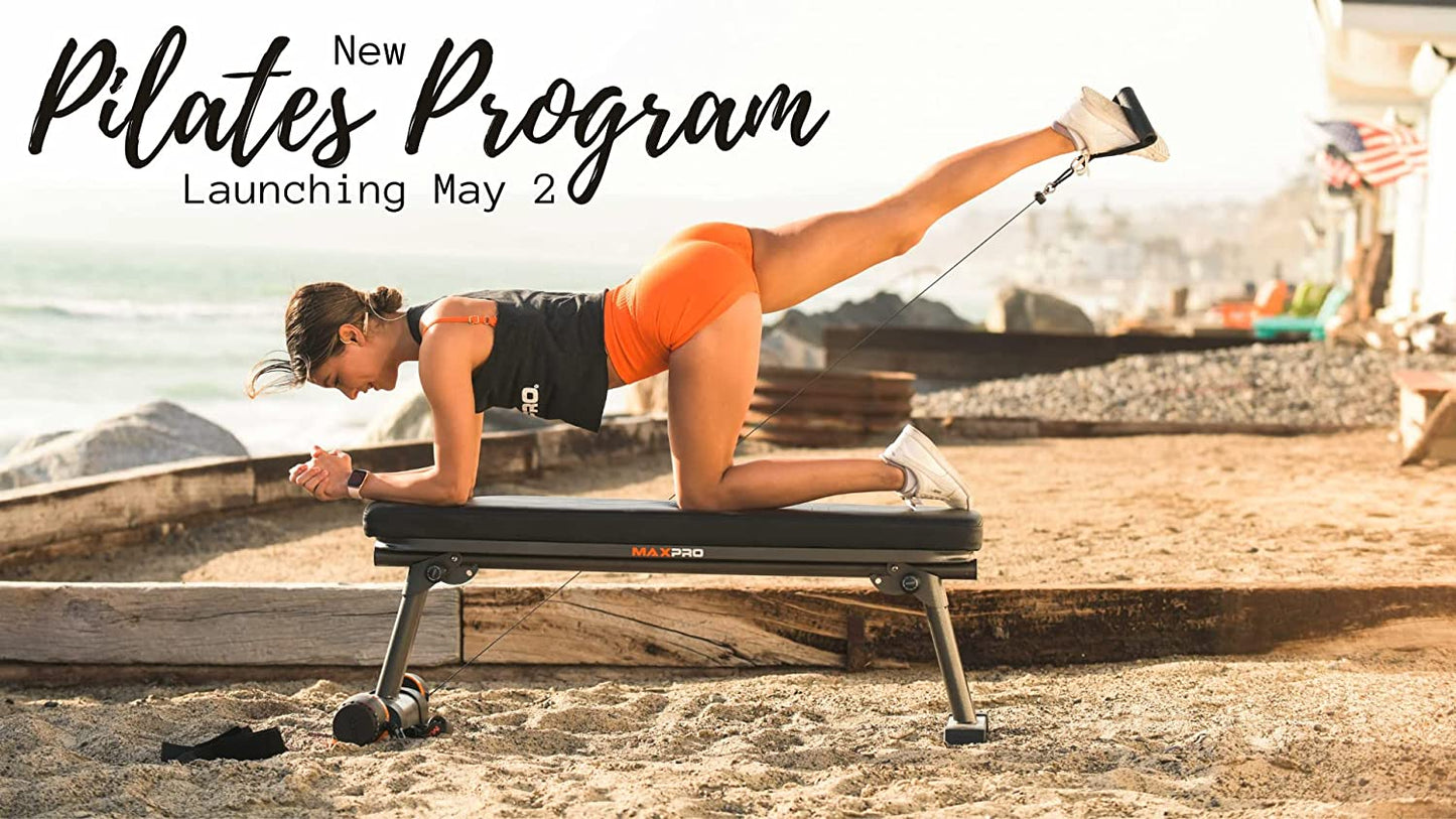 MAXPRO Foldable Steel Fitness Bench - Black