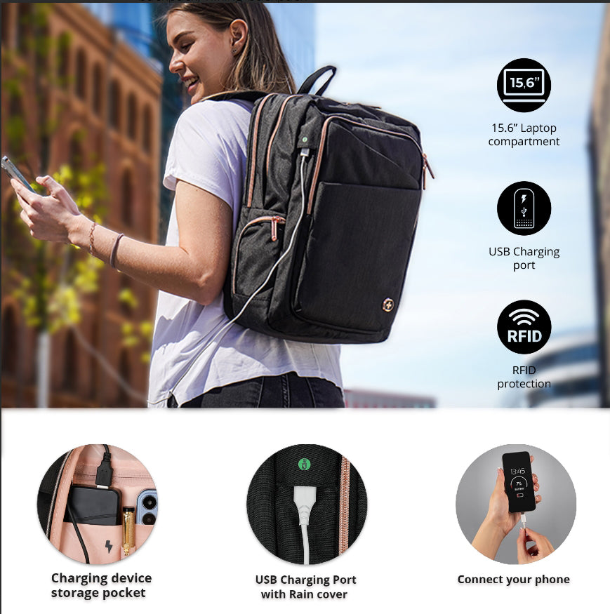 KATY ROSE Black Backpack