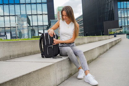 KATY ROSE Black Platinum Backpack with SDD Finder