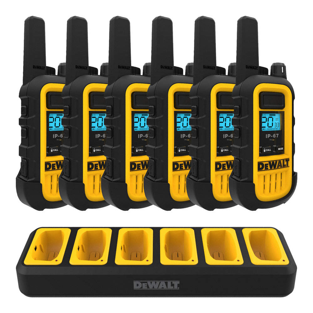 Dewalt Heavy Duty 24 DXFRS300 Radios with 4X 6 Port Chargers