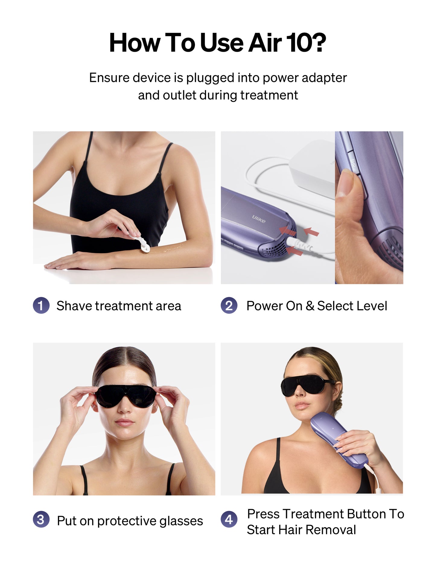 Ulike Air 10, Purple - IPL Hair Removal Device