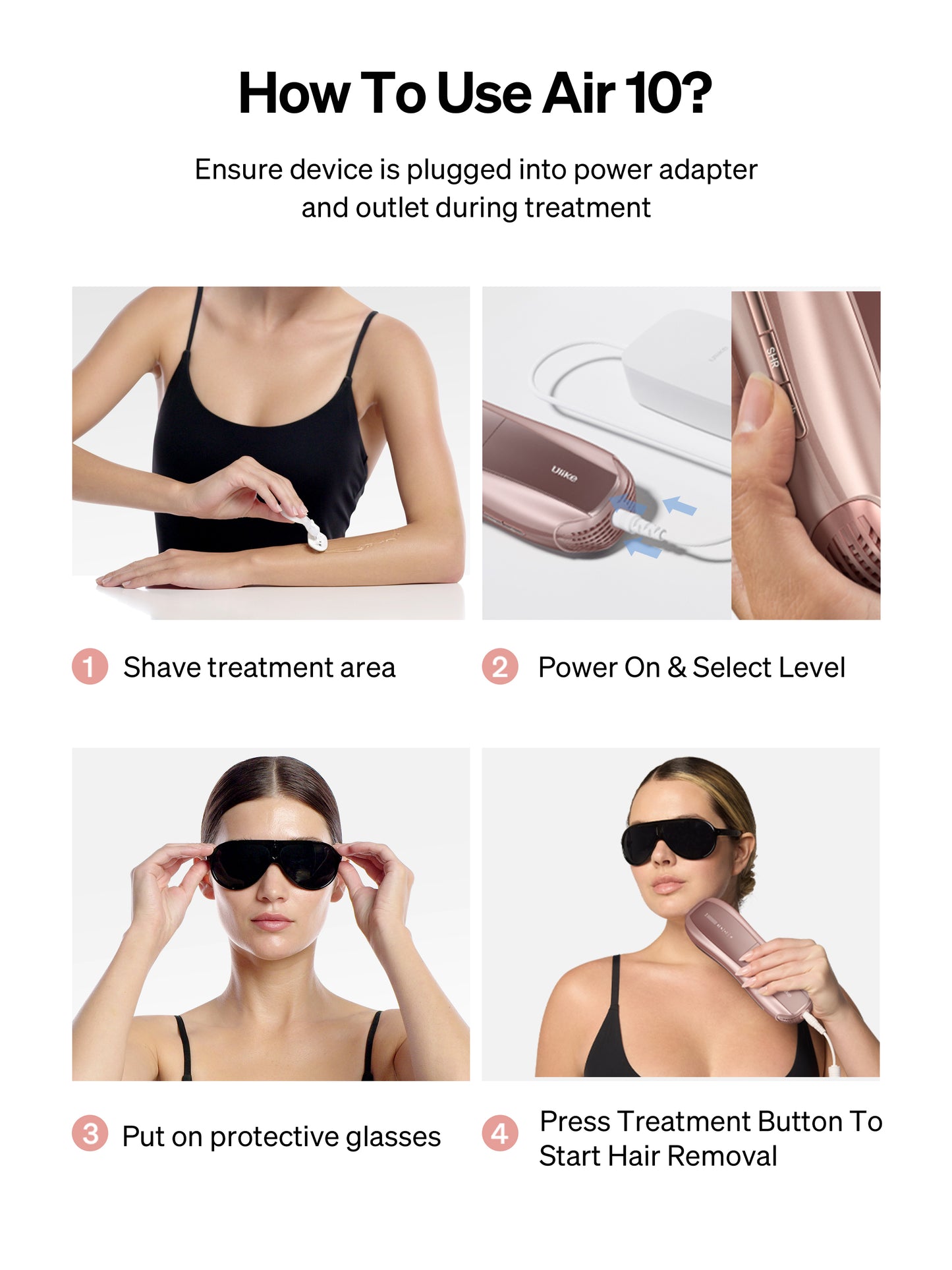 Ulike Air 10, Pink - IPL Hair Removal Device