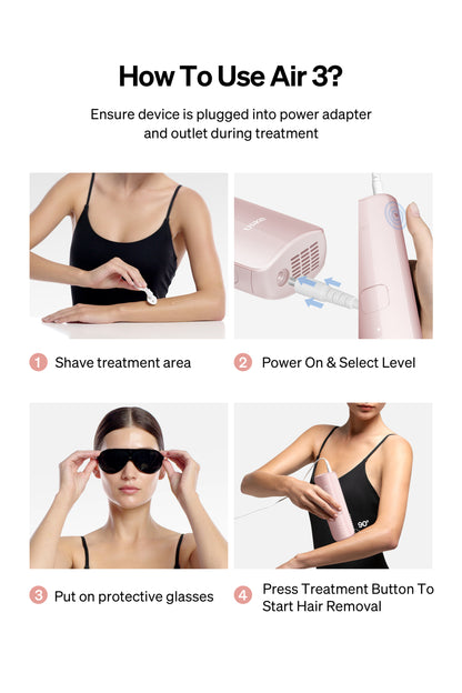 Ulike Air 3, Pink - IPL Hair Removal Device