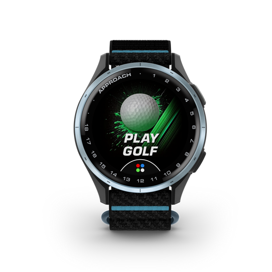 Approach J1 - Cloud Blue Aluminum Bezel with Black/Azure ComfortFit Fabric Band