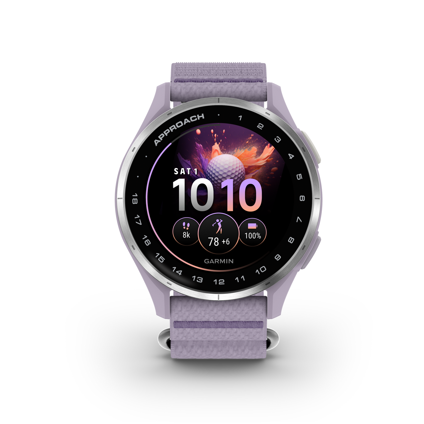 Approach J1 - Silver Aluminum Bezel with Lilac ComfortFit Fabric Band