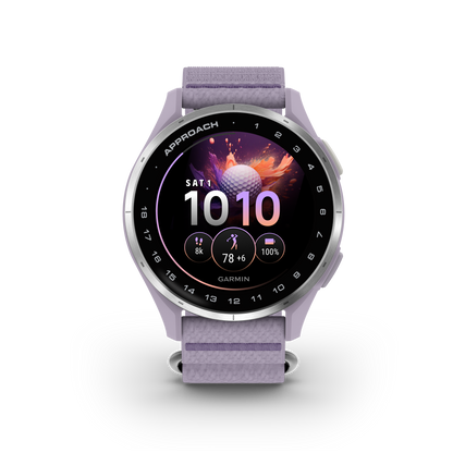 Approach J1 - Silver Aluminum Bezel with Lilac ComfortFit Fabric Band