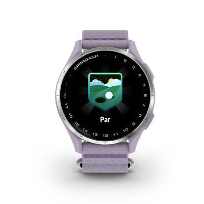 Approach J1 - Silver Aluminum Bezel with Lilac ComfortFit Fabric Band