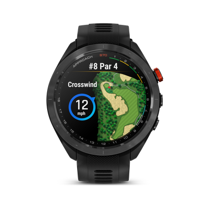 Approach® S70 - 47mm, Black/Red Ceramic Bezel with Black Silicone Band