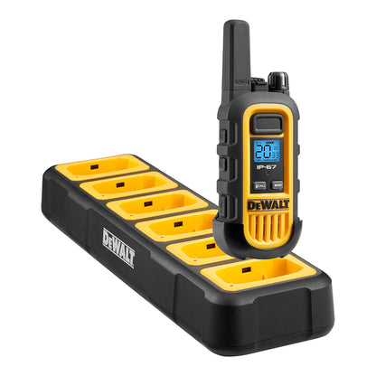 Dewalt Heavy Duty 6 DXFRS300 Radios with 6 Port Charger and 6 Remote Speaker Microphones