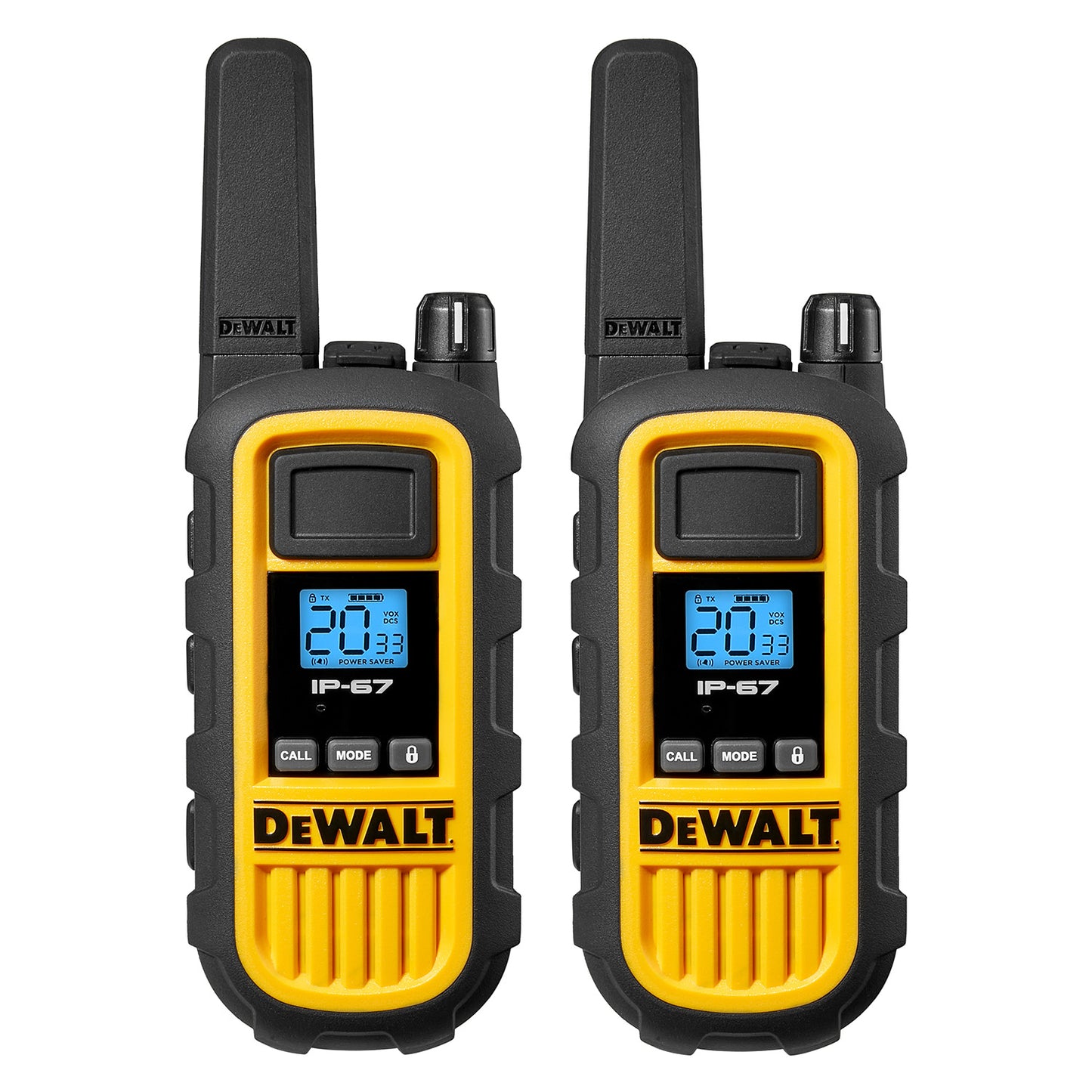 Dewalt Heavy Duty 6 DXFRS800 Radios with 6 Port Charger and 6 Remote Speaker Microphones
