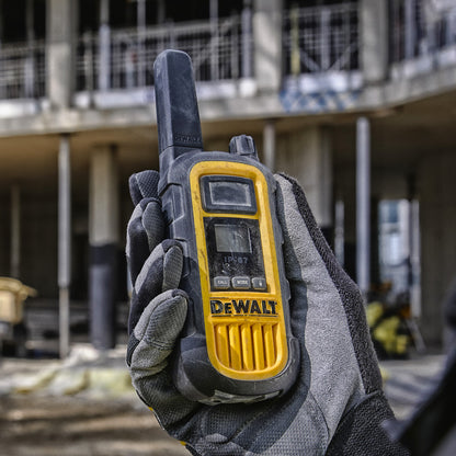 Dewalt Heavy Duty 6 DXFRS800 Radios with 6 Port Charger and 6 Remote Speaker Microphones