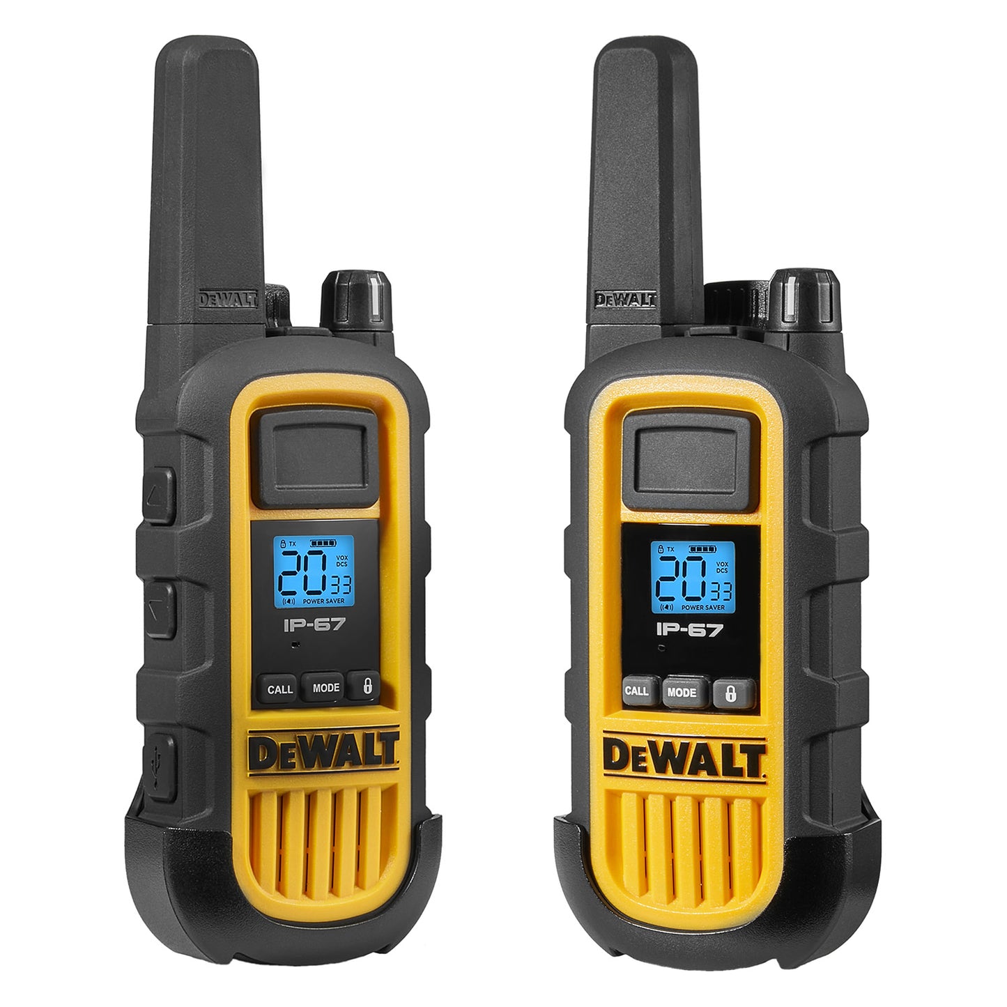 Dewalt Heavy Duty 6 DXFRS800 Radios with 6 Port Charger and 6 Remote Speaker Microphones