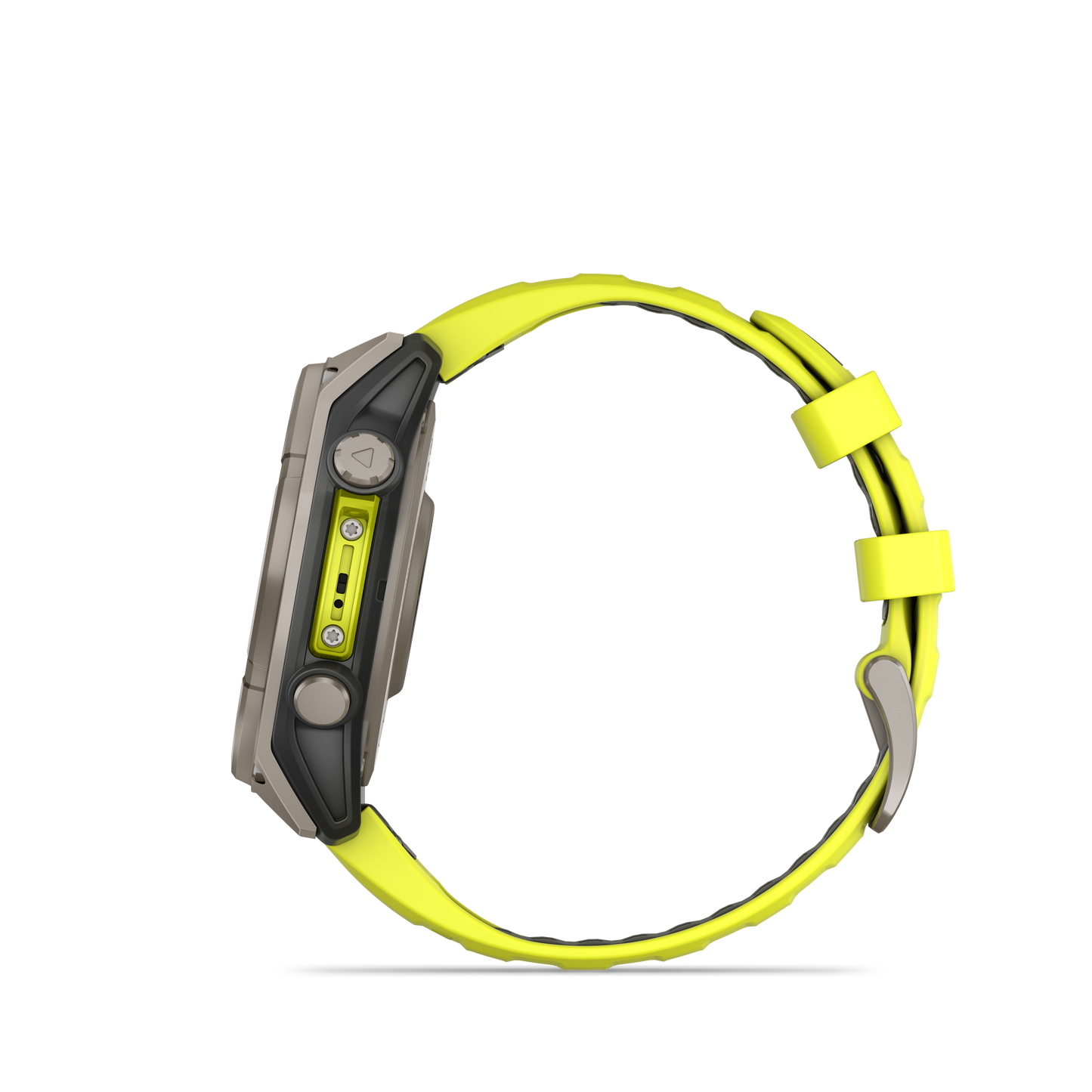 Garmin f?nix 8 – 47mm, Solar Sapphire, Titanium with Amp Yellow/Graphite Silicone Band