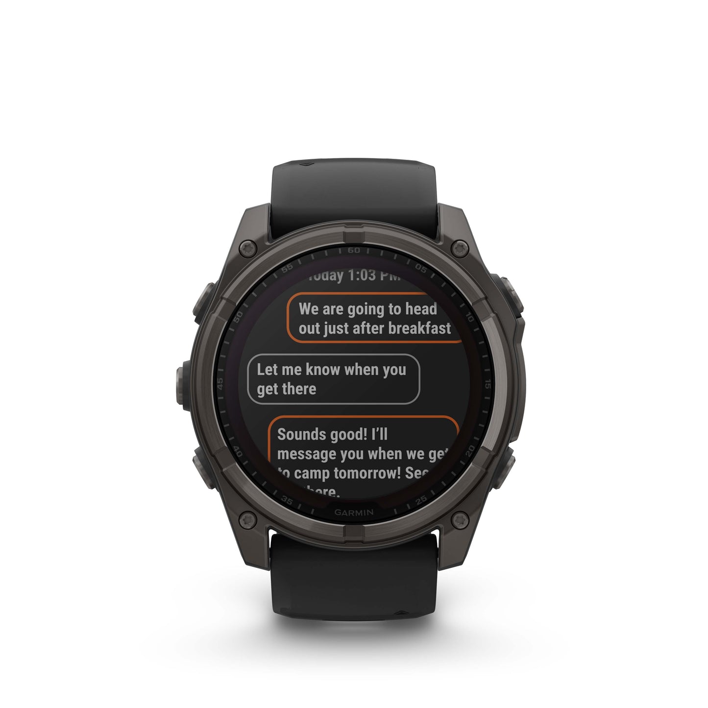 Garmin f?nix 8 – 51mm, Solar Sapphire, Carbon Gray DLC Titanium with Black/Pebble Gray Silicone Band
