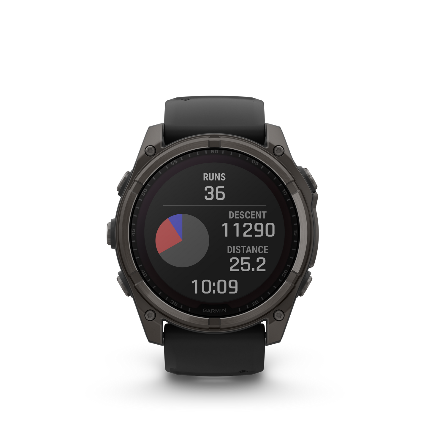 Garmin f?nix 8 – 51mm, Solar Sapphire, Carbon Gray DLC Titanium with Black/Pebble Gray Silicone Band