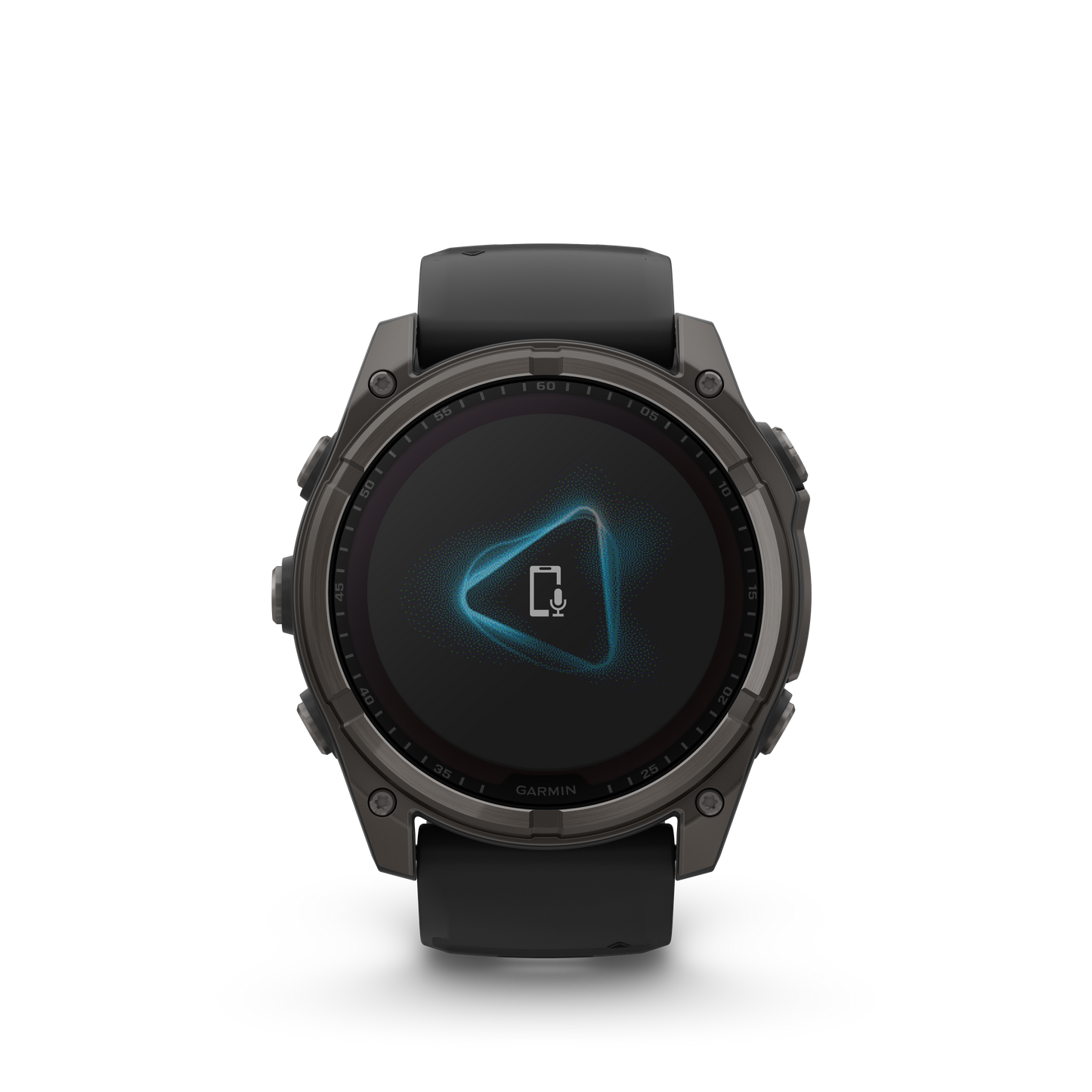 Garmin f?nix 8 – 51mm, Solar Sapphire, Carbon Gray DLC Titanium with Black/Pebble Gray Silicone Band