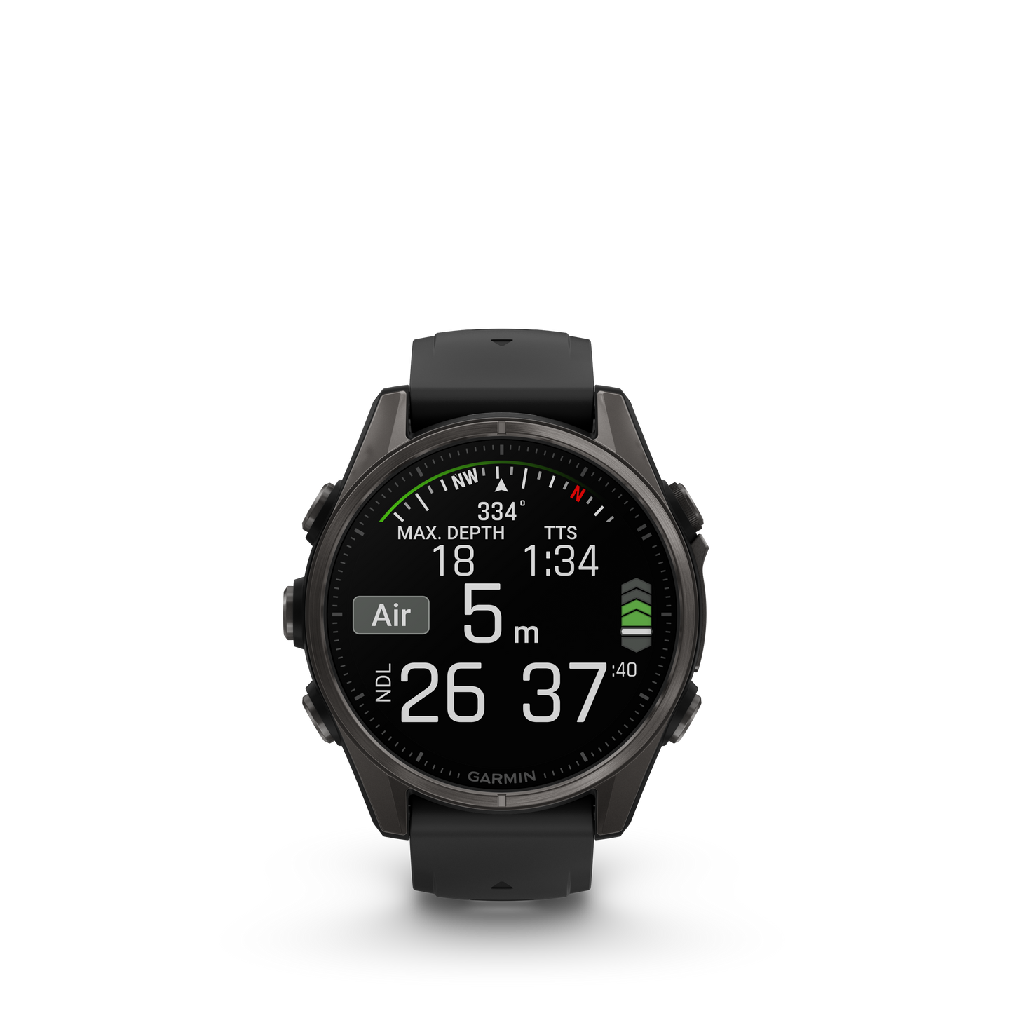 Garmin f?nix 8 – 43mm, AMOLED Sapphire, Carbon Gray DLC Titanium with Black/Pebble Gray Silicone Band