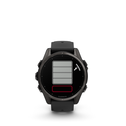 Garmin f?nix 8 – 43mm, AMOLED Sapphire, Carbon Gray DLC Titanium with Black/Pebble Gray Silicone Band
