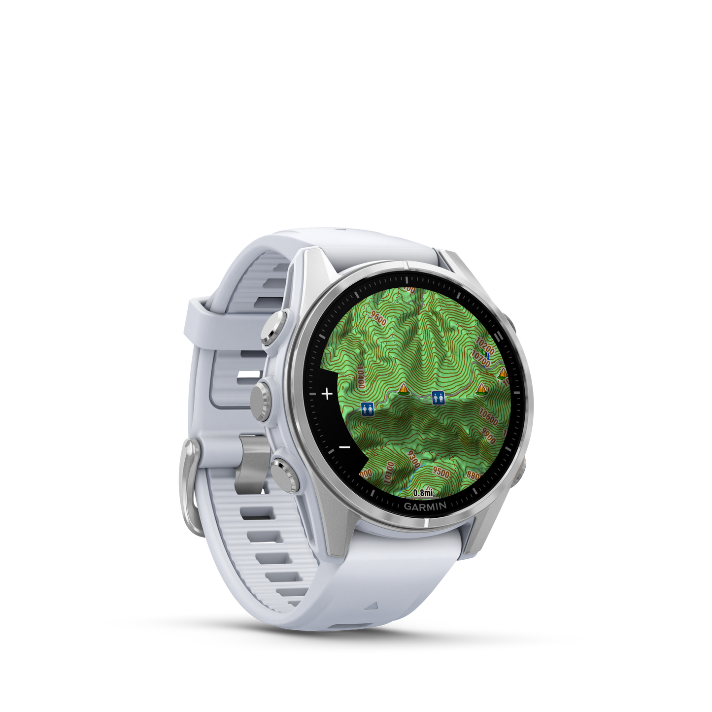 Garmin f?nix 8 – 43mm, AMOLED, Silver with Whitestone Silicone Band