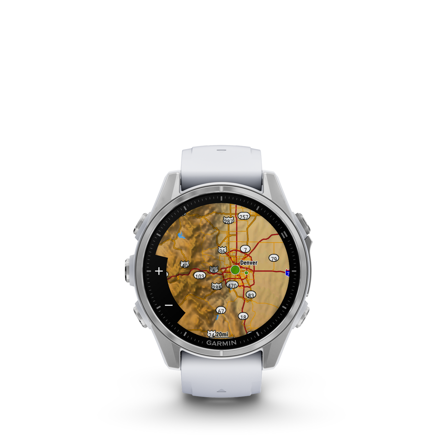 Garmin f?nix 8 – 43mm, AMOLED, Silver with Whitestone Silicone Band