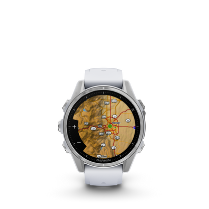 Garmin f?nix 8 – 43mm, AMOLED, Silver with Whitestone Silicone Band