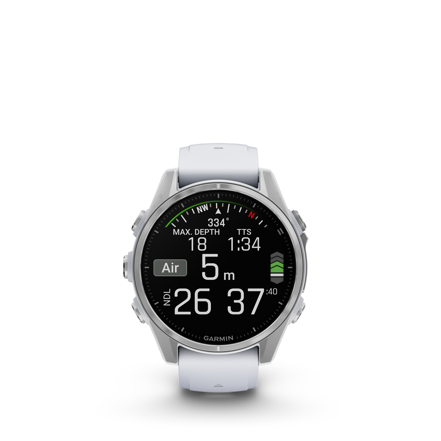 Garmin f?nix 8 – 43mm, AMOLED, Silver with Whitestone Silicone Band