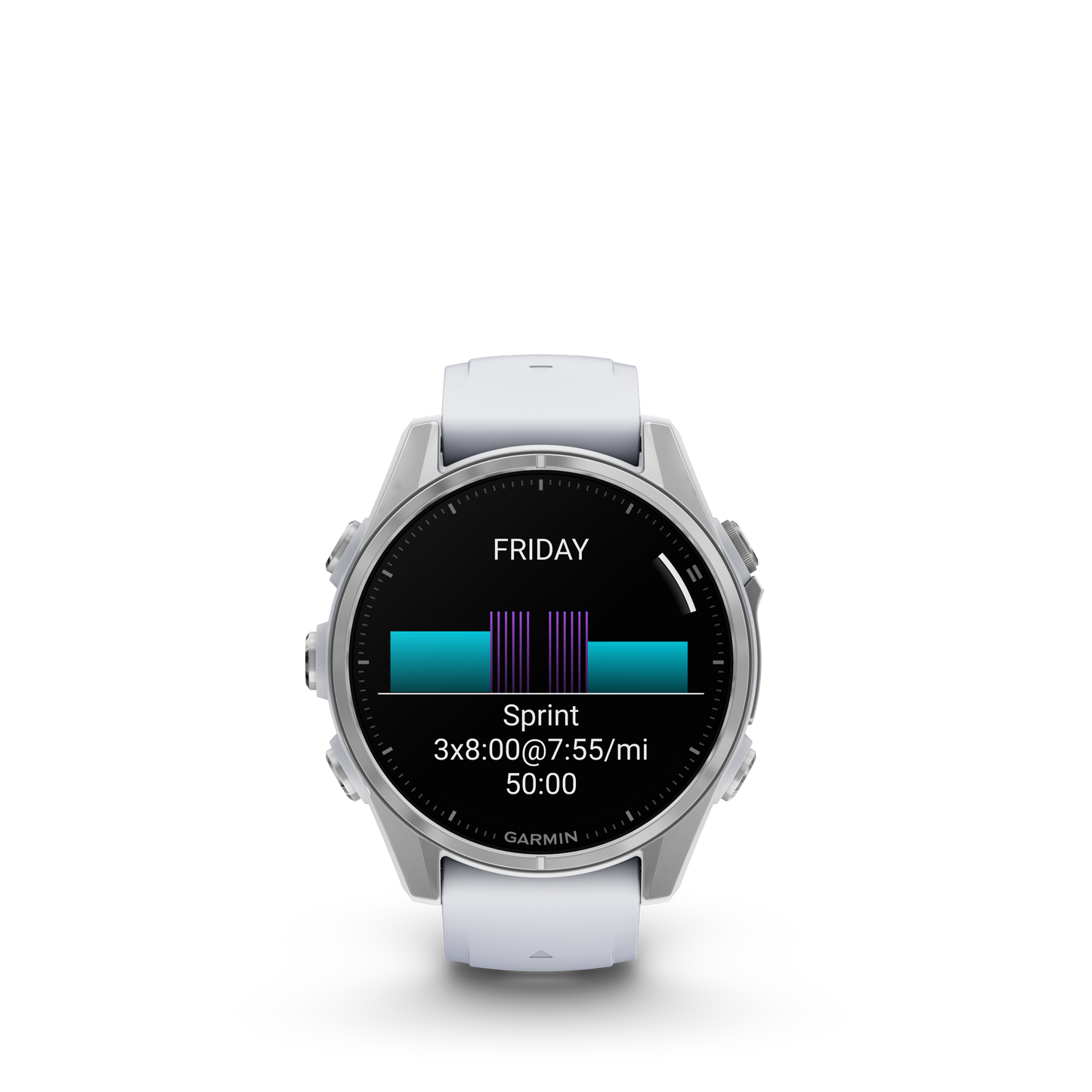 Garmin f?nix 8 – 43mm, AMOLED, Silver with Whitestone Silicone Band