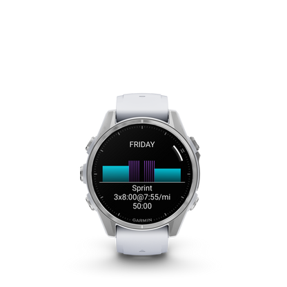 Garmin f?nix 8 – 43mm, AMOLED, Silver with Whitestone Silicone Band