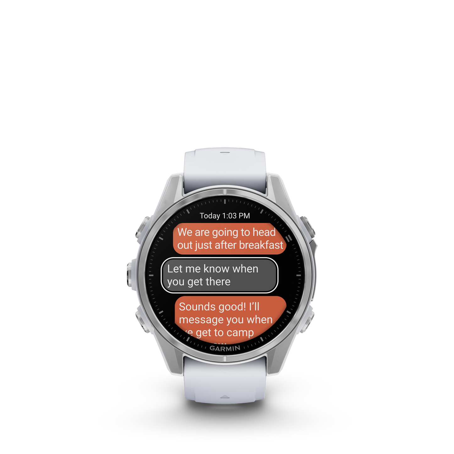 Garmin f?nix 8 – 43mm, AMOLED, Silver with Whitestone Silicone Band