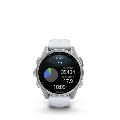 Garmin f?nix 8 – 43mm, AMOLED, Silver with Whitestone Silicone Band