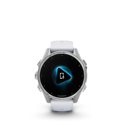 Garmin f?nix 8 – 43mm, AMOLED, Silver with Whitestone Silicone Band