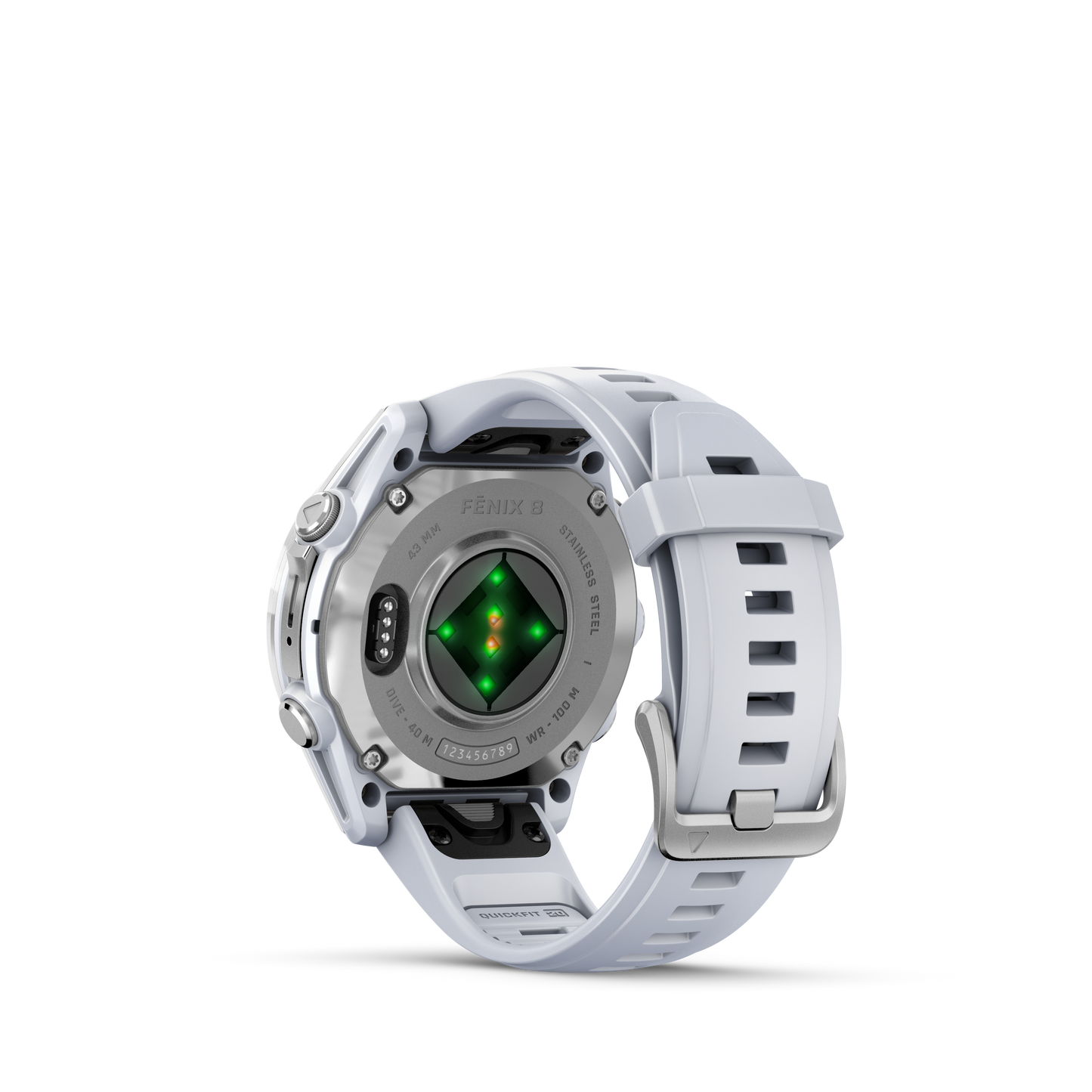 Garmin f?nix 8 – 43mm, AMOLED, Silver with Whitestone Silicone Band