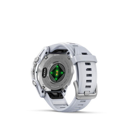 Garmin f?nix 8 – 43mm, AMOLED, Silver with Whitestone Silicone Band