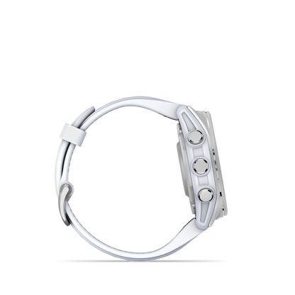 Garmin f?nix 8 – 43mm, AMOLED, Silver with Whitestone Silicone Band