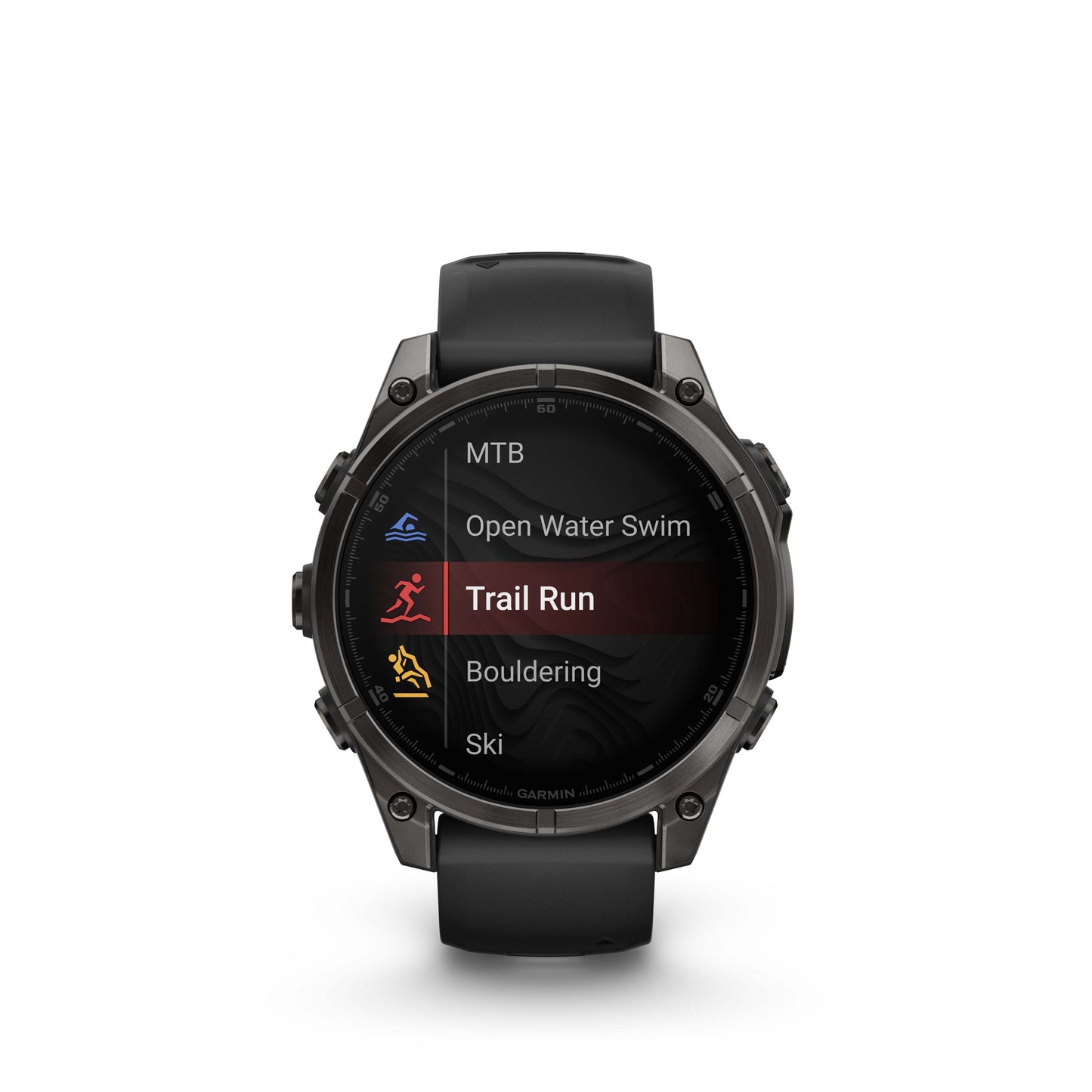 Garmin f?nix 8 – 47mm, AMOLED Sapphire, Carbon Gray DLC Titanium with Black/Pebble Gray Silicone Band