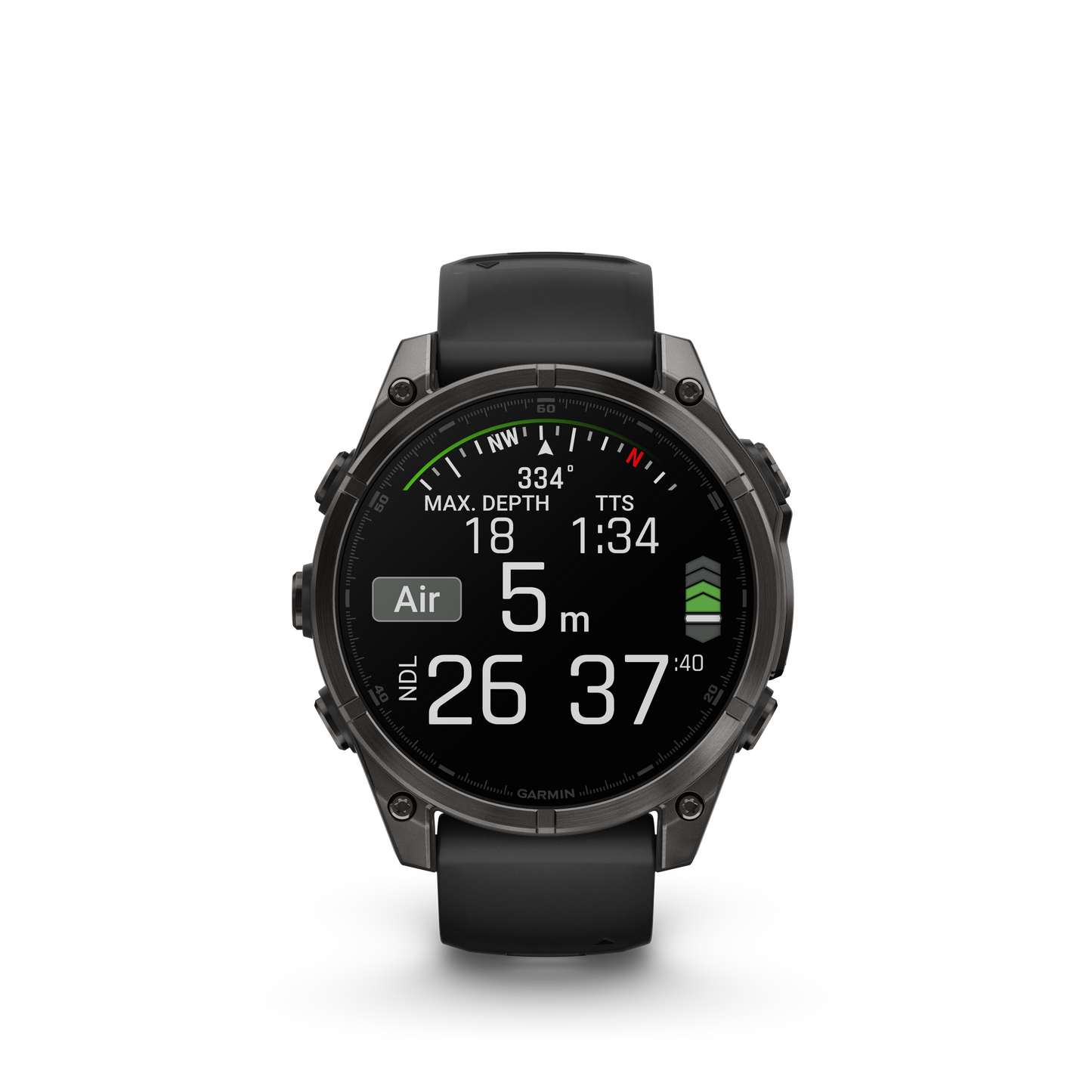 Garmin f?nix 8 – 47mm, AMOLED Sapphire, Carbon Gray DLC Titanium with Black/Pebble Gray Silicone Band