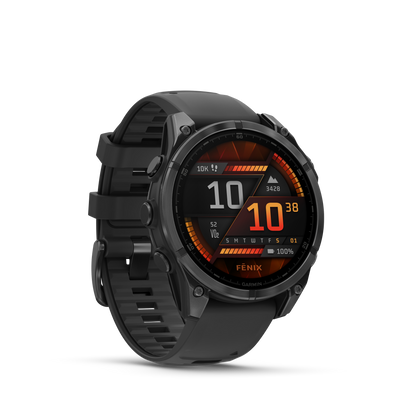 Garmin f?nix 8 – 47mm, AMOLED, Slate Gray with Black Silicone Band