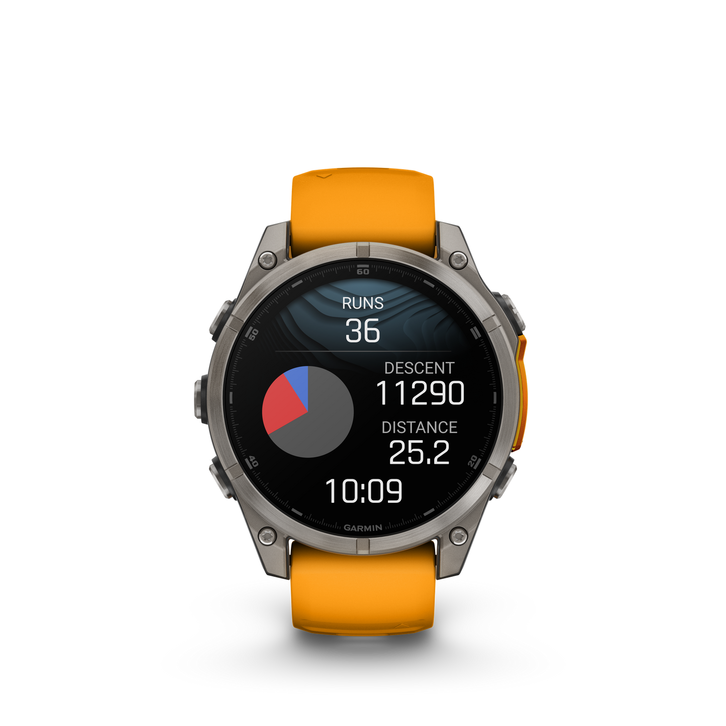 Garmin f?nix 8 – 47mm, AMOLED Sapphire, Titanium with Spark Orange/Graphite Silicone Band