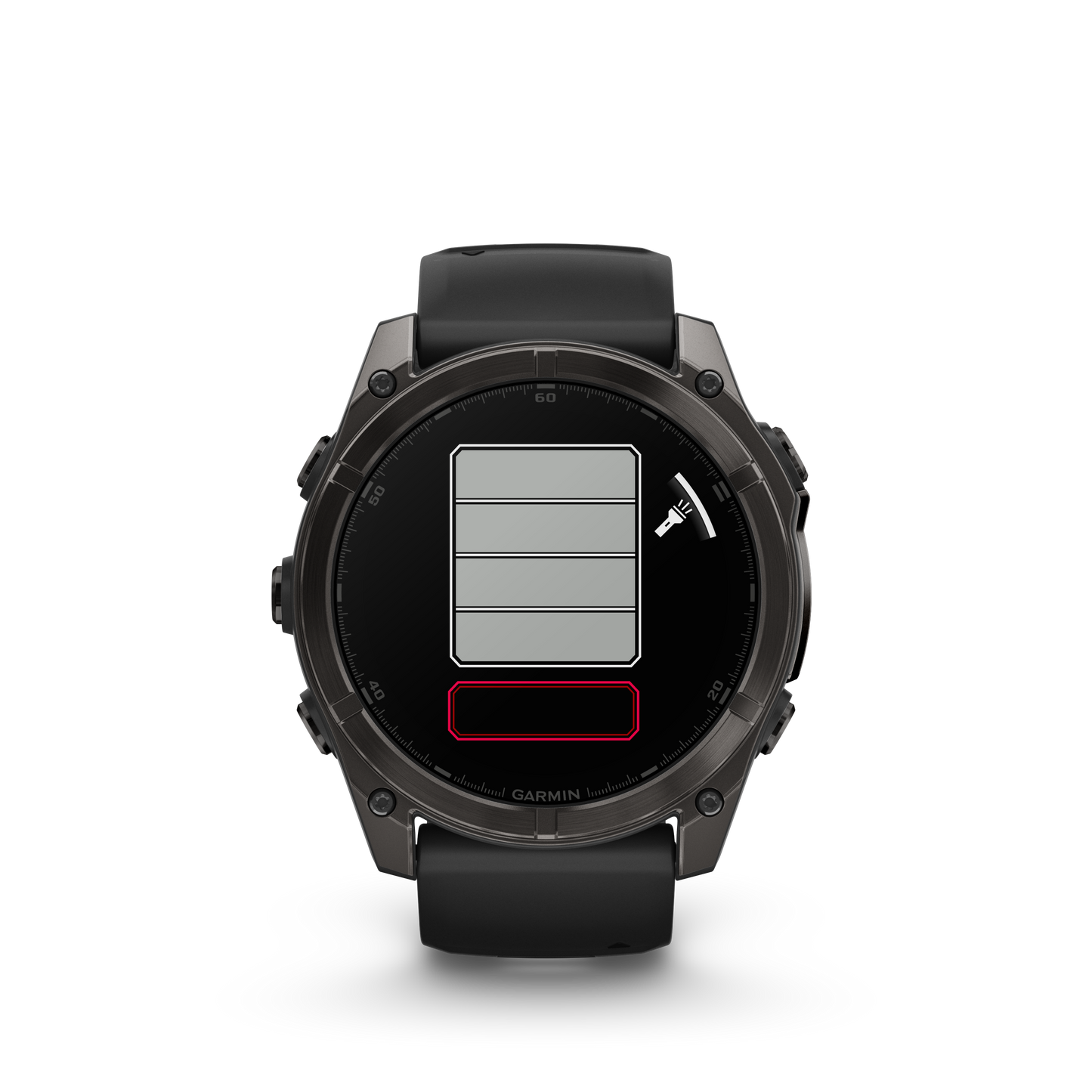 Garmin f?nix 8 – 51mm, AMOLED Sapphire, Carbon Gray DLC Titanium with Black/Pebble Gray Silicone Band