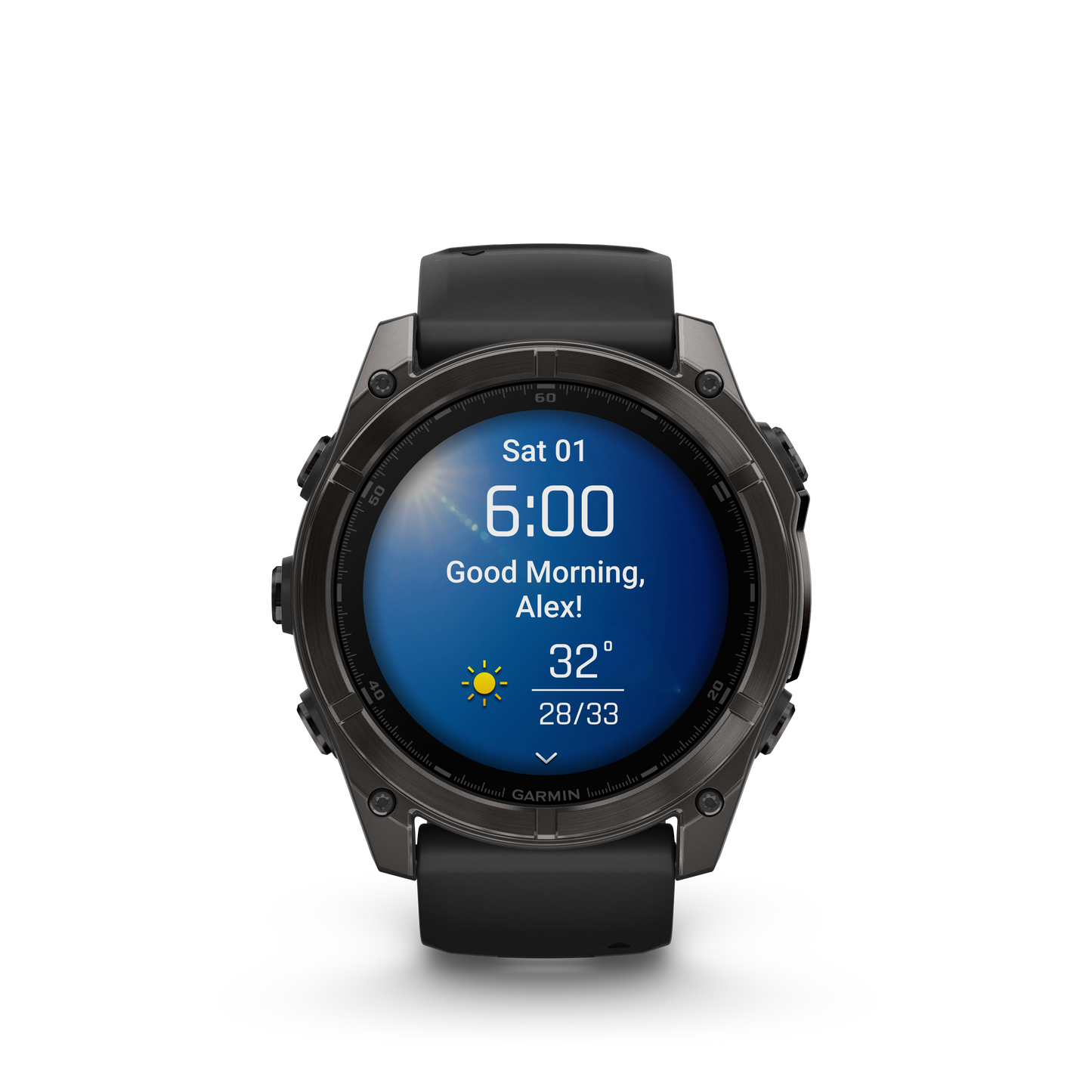 Garmin f?nix 8 – 51mm, AMOLED Sapphire, Carbon Gray DLC Titanium with Black/Pebble Gray Silicone Band