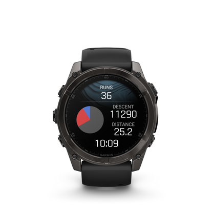 Garmin f?nix 8 – 51mm, AMOLED Sapphire, Carbon Gray DLC Titanium with Black/Pebble Gray Silicone Band